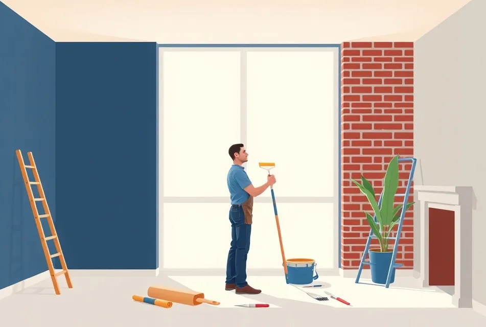 Intérieur rénové après travaux de peinture à Angers